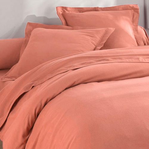 Taie Volant 50x70 Orange Peche En Coton