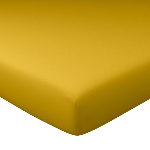 Drap-housse Grand Bonnet 180x200x32 Jaune Moutarde En Coton