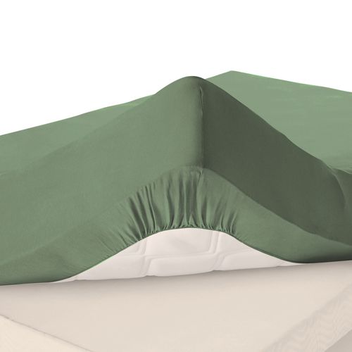 Drap-housse Grand Bonnet 160x200x30 Vert Lichen En Coton