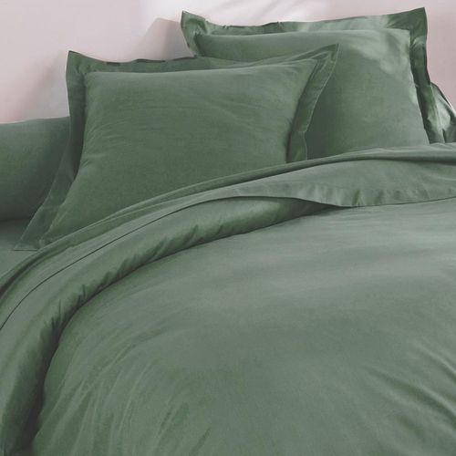 Taie Volant 50x70 Vert Eucalyptus En Coton