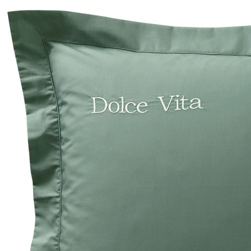 Taie Volant 50x70 Vert Eucalyptus En Coton