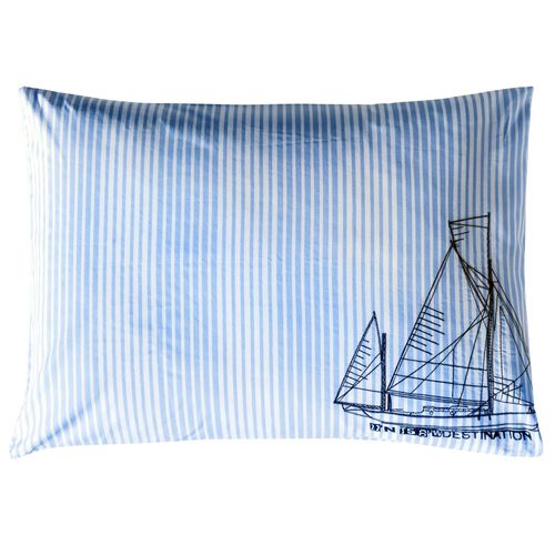 Taie Sac 64x64 Bleu En Coton