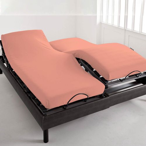 Drap-housse Tête Et Pied Reglable 180x200x28 Orange Poterie En Coton