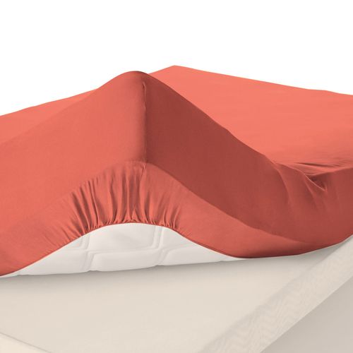 Drap-housse Grand Bonnet 90x200x32 Orange Poterie En Coton
