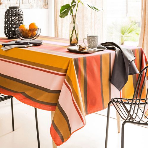 Nappe 150x300 Orange Terracotta En Coton