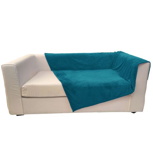 Jeté De Lit 180x245 Bleu Canard En Polyester