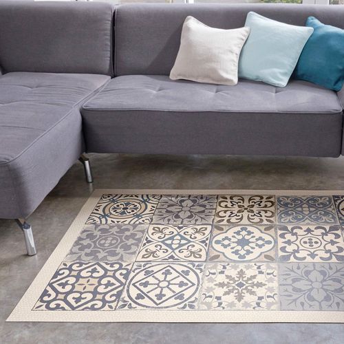 Tapis Vinyle Unique Beige En Synthétique