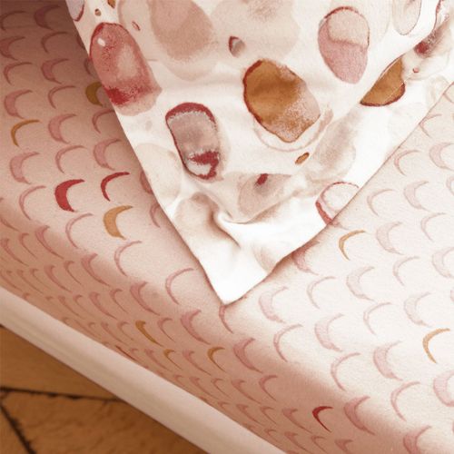 Drap-housse 90x190x28 Rose En Coton