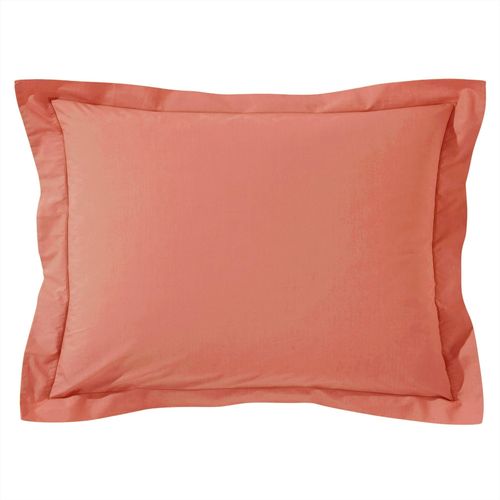 Taie Volant 63x63 Orange Poterie En Coton