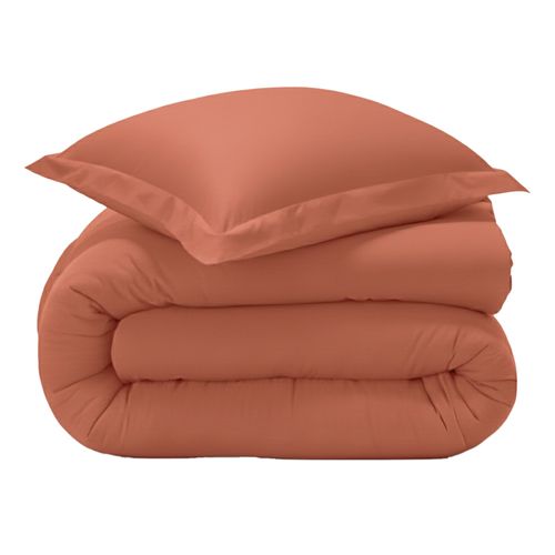 Housse De Couette 260x240 Orange Poterie En Coton