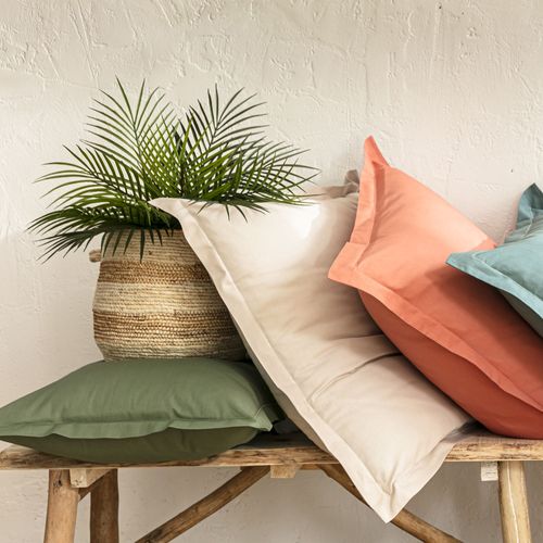 Housse De Couette 260x240 Vert Lichen En Coton