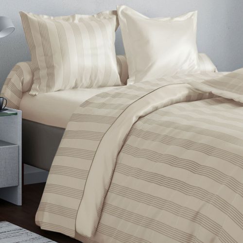 Housse De Couette 260x240 Beige En Coton