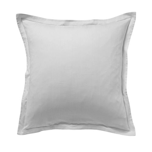 Taie Volant 63x63 Gris Perle En Coton