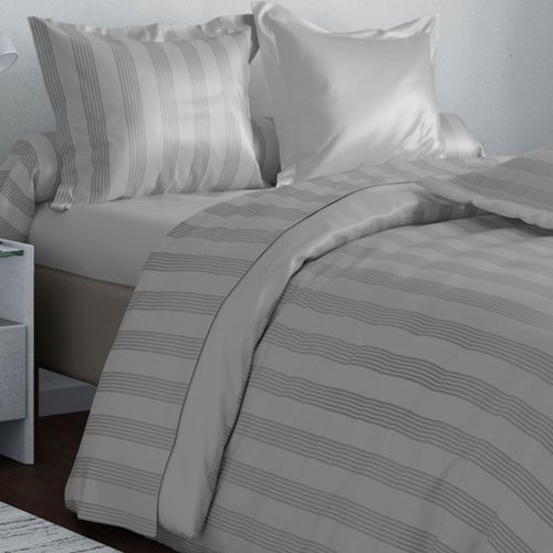 Housse De Couette 140x200 Gris Perle En Coton