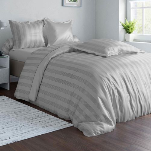 Housse De Couette 140x200 Gris Perle En Coton