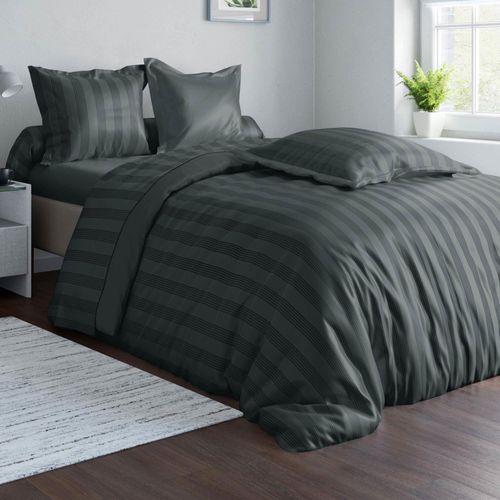 Drap-housse 160x200x28 Gris Tempête En Coton