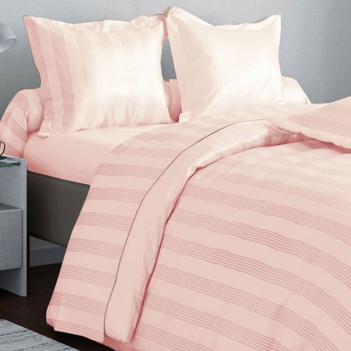 Housse De Couette 260x240 Rose Nude En Coton