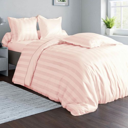 Housse De Couette 260x240 Rose Nude En Coton