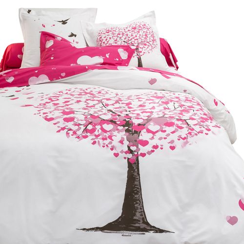 Housse De Couette 240x220 Rose En Coton