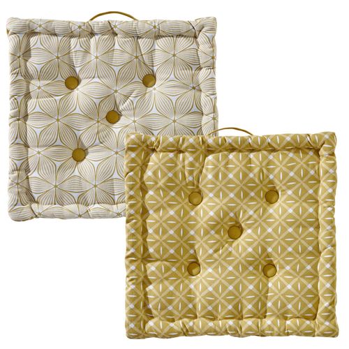 Coussin Matelas 40x40 Jaune Curry En Coton