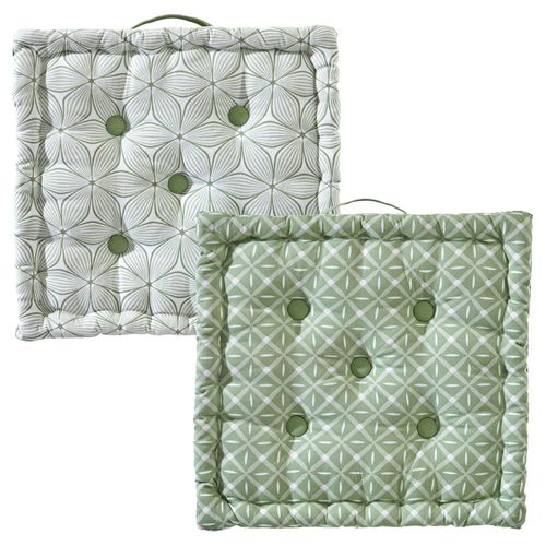 Coussin Matelas 40x40 Vert En Coton