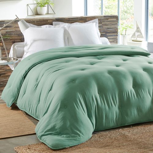 Couette Chaude 200x200 Vert Céladon En Polyester