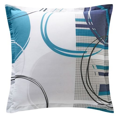 Taie Volant 50x70 Bleu En Coton