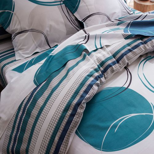 Housse De Couette 140x200 Bleu En Coton