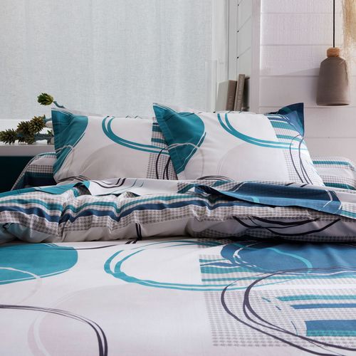 Housse De Couette 140x200 Bleu En Coton