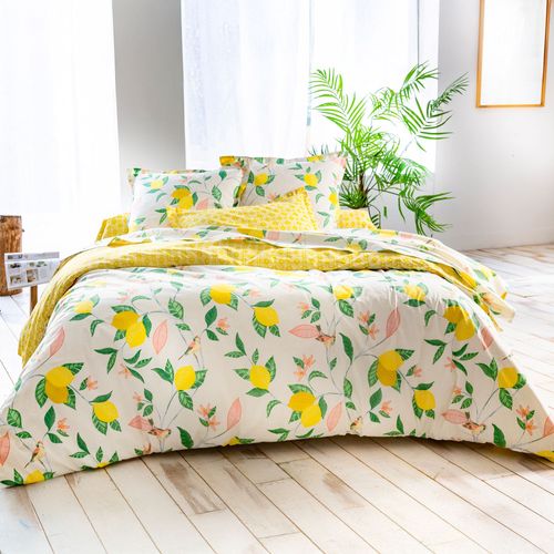 Housse De Couette 140x200 Jaune Citron En Coton