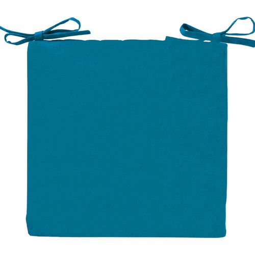 Lot de 2 Galettes 40x40 Bleu Paon En Coton