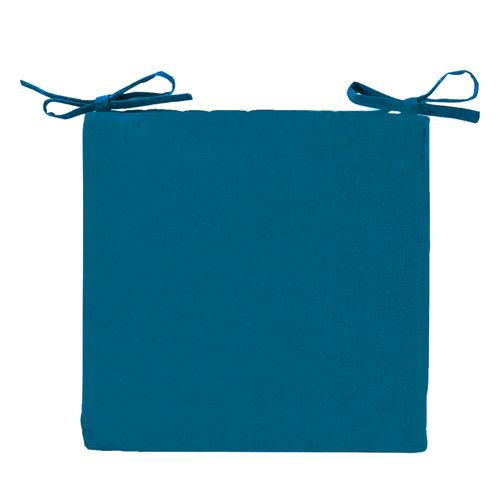 Lot de 2 Galettes 40x40 Bleu Paon En Coton