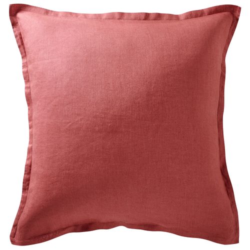 Taie Volant 50x70 Orange Sienne En Lin