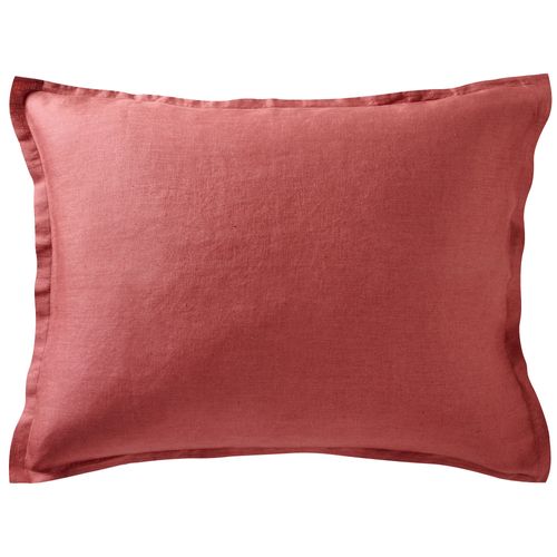 Taie Volant 50x70 Orange Sienne En Lin