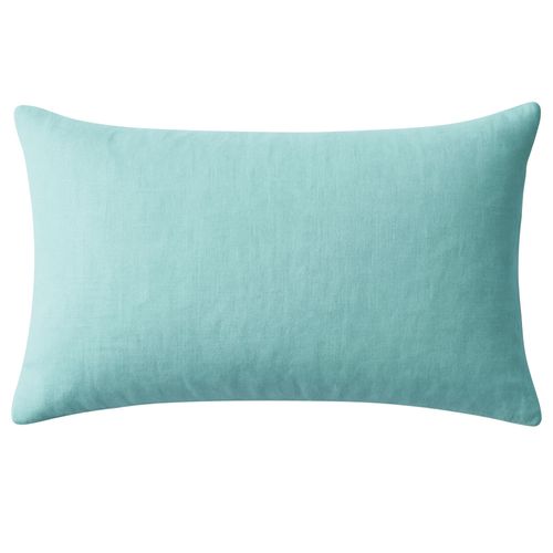 Taie Sac 50x70 Bleu Aqua En Lin