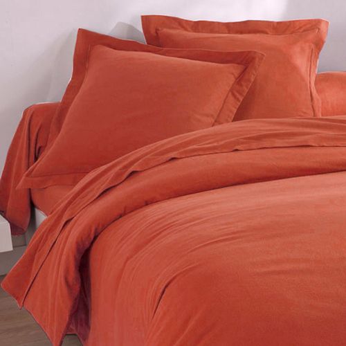 Housse De Couette 260x240 Orange Terracotta En Coton