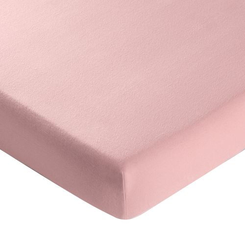 Drap-housse 140x200x28 Rose Poudré En Coton