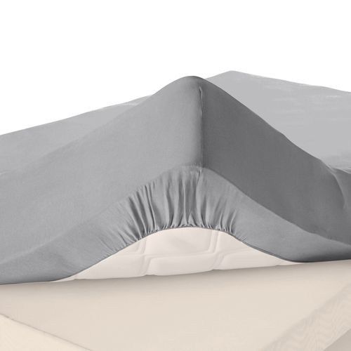 Drap-housse Grand Bonnet 120x200x30 Gris Minéral En Coton