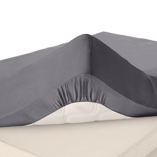 Drap-housse Grand Bonnet 120x200x30 Gris Souris En Coton