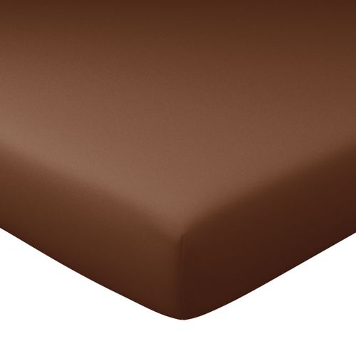 Drap-housse Grand Bonnet 140x200x30 Marron Noisette En Coton
