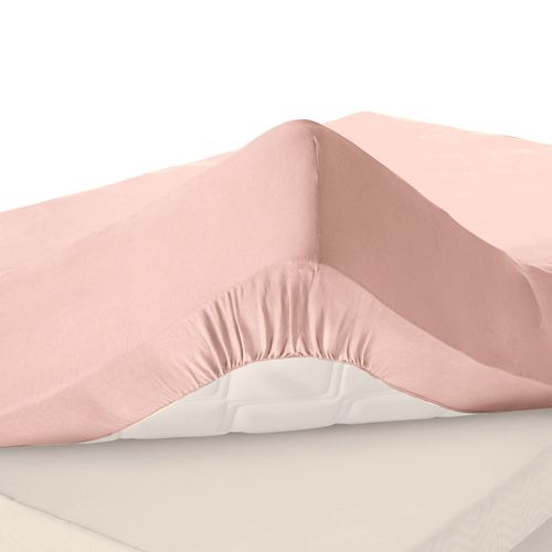 Drap-housse Grand Bonnet 120x200x30 Rose Thé En Coton