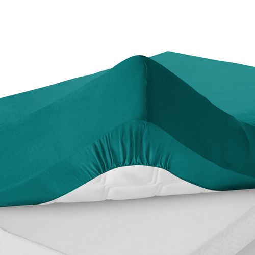 Drap-housse Grand Bonnet 120x200x30 Vert Émeraude En Coton