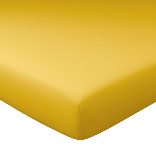 Drap-housse Grand Bonnet 160x200x40 Jaune Ocre En Coton