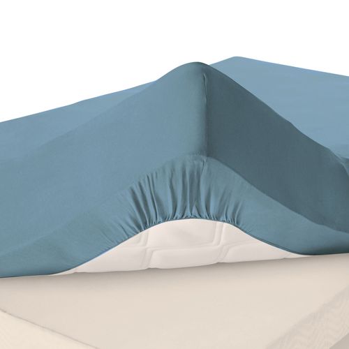 Drap-housse Grand Bonnet 90x200x32 Bleu Glacier En Coton