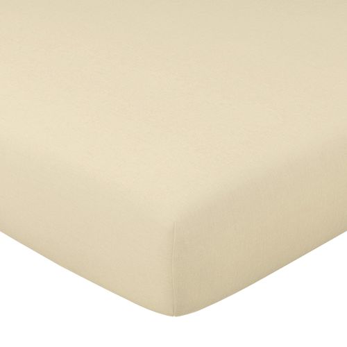 Drap-housse 120x200x28 Beige Sable En Coton