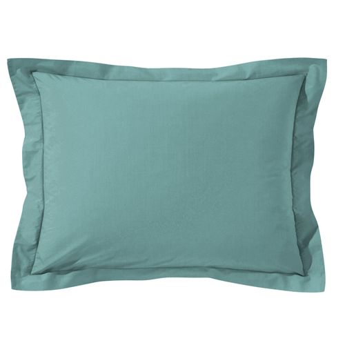 Taie Volant 63x63 Bleu Artic En Coton