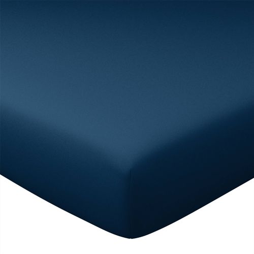 Drap-housse 80x200x28 Bleu Marine En Coton