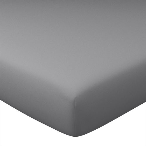 Drap-housse 120x200x28 Gris Minéral En Coton