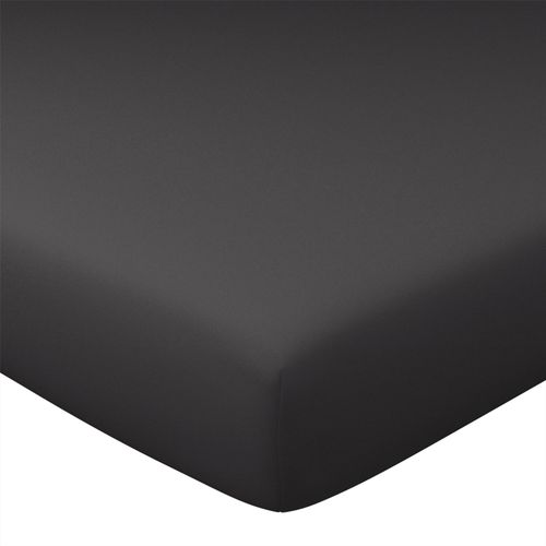 Drap-housse 120x200x28 Gris Souris En Coton