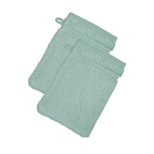 Lot De 2 Gant De Toilette 15x21 Bleu Opaline En Coton